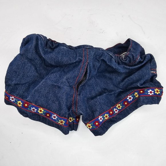 Vintage Build A Bear Jean Shorts Flower Edge - Picture 2 of 5